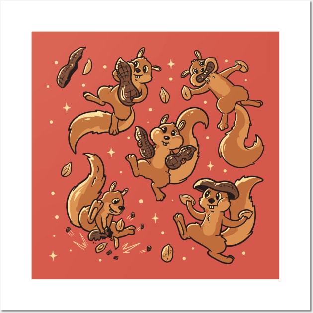 Peanut Cute Squirrels by Tobe Fonseca Wall Art by Tobe_Fonseca